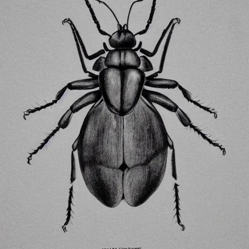Prompt: bug, black and white, botanical illustration