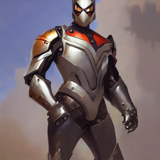 Image similar to greg manchess portrait painting of armored spiderman as overwatch character, medium shot, asymmetrical, profile picture, organic painting, sunny day, matte painting, bold shapes, hard edges, street art, trending on artstation, by huang guangjian, gil elvgren, ruan jia, greg rutkowski, gaston bussiere