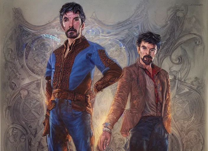 Image similar to a highly detailed radiant portrait of stephen strange, james gurney, james jean