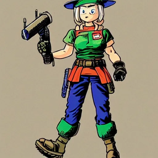 Prompt: “ female soldier. in the style of akira toriyama ”