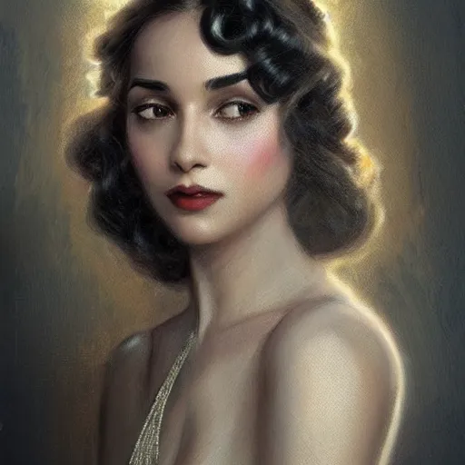 Image similar to full figure ultra realistic illustration, aurora perrineau wearing a 1 9 2 0 s flapper dress, 1 9 2 0 s hair, 1 9 2 0 s brooklyn, intricate, elegant, highly detailed, digital painting, artstation, concept art, smooth, sharp focus, illustration, art by artgerm and greg rutkowski and alphonse mucha