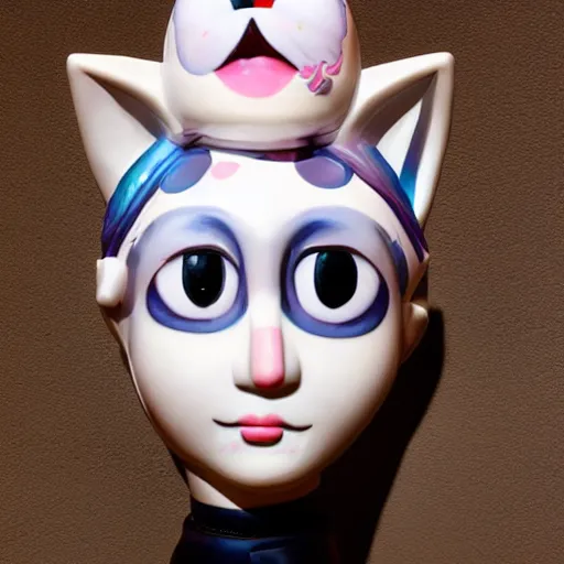 Prompt: a cat girl sculpted by Takashi Murakami