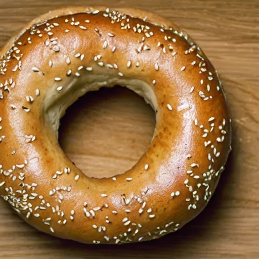 Image similar to a happy bagel