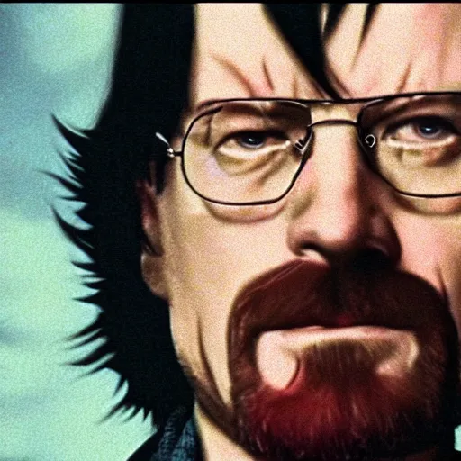 Image similar to a screenshot of walter white in death note ( 2 0 0 6 ), vhs quality