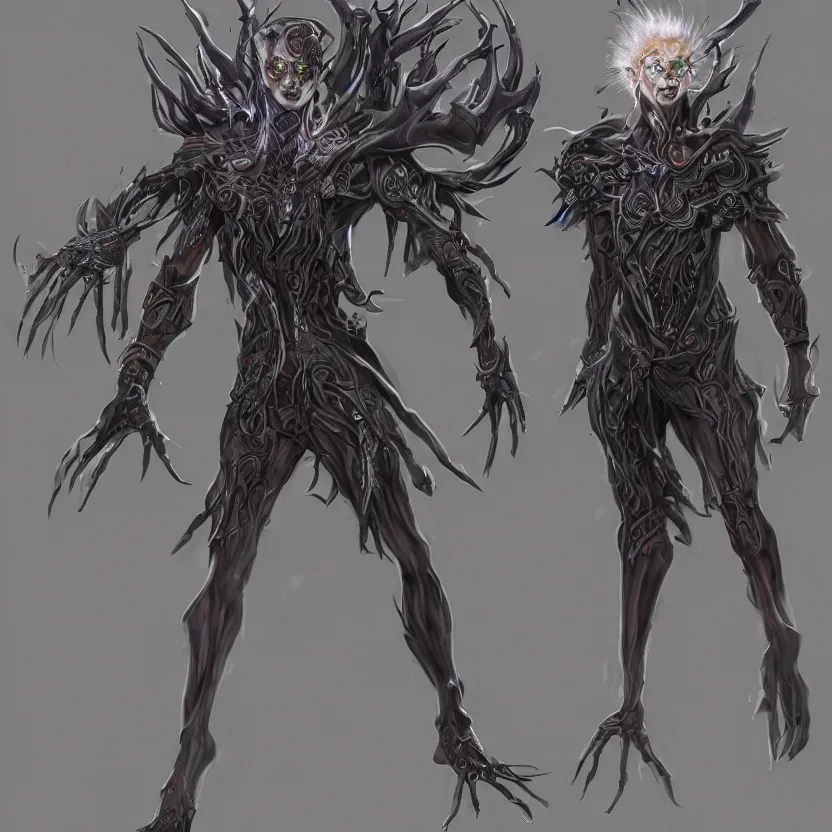 Image similar to full body concept art of a esper/psyker in the style of anti-art detailed realistic High Resolution HD 8k
