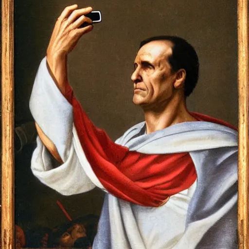 Image similar to julius caesar taking a selfie