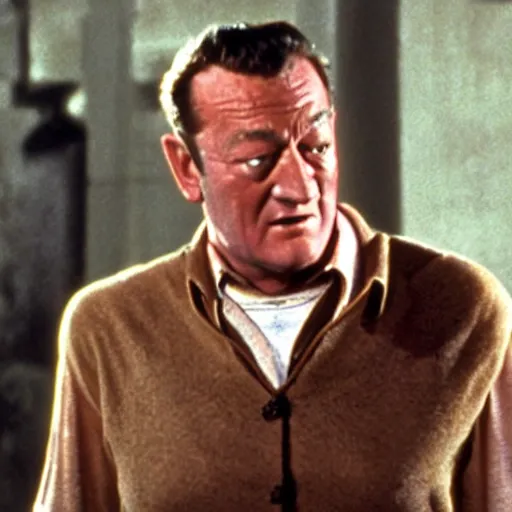 Image similar to a film still of john wayne as harry potter