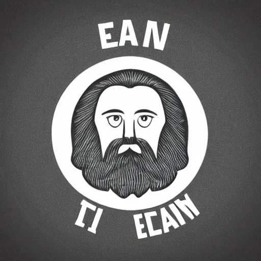 Image similar to bearded man turns bowl on lathe, vector art, simple, clean