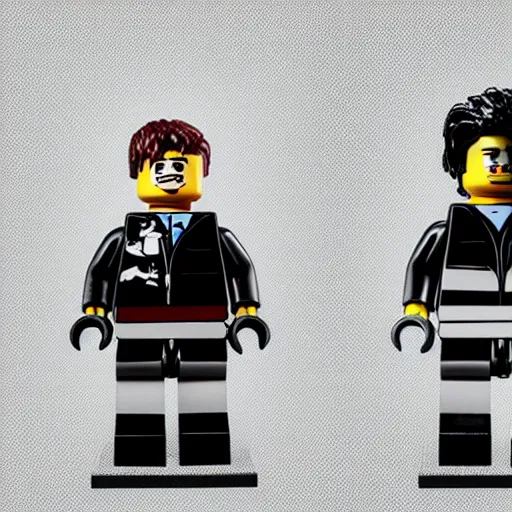 Prompt: studio photo of robert smith as lego minifigure, photorealistic, detailed, studio lighting, 4 k