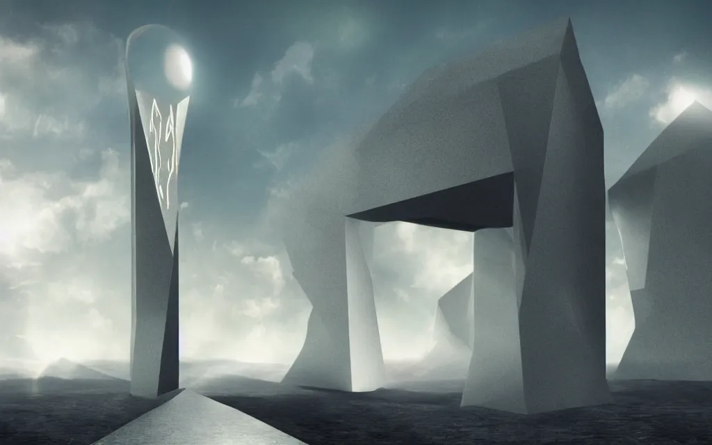 Image similar to a techno - spiritual utopian monument, perfect future, award winning digital art