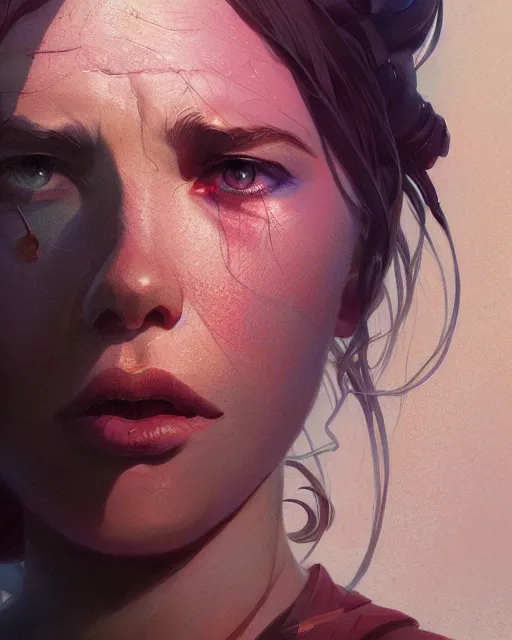 Image similar to highly detailed vfx portrait of despair, unreal engine, greg rutkowski, loish, rhads, beeple, makoto shinkai and lois van baarle, ilya kuvshinov, rossdraws, tom bagshaw, alphonse mucha, global illumination, detailed and intricate environment