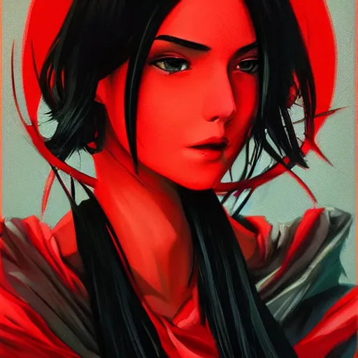 Prompt: stunning comic book style portrait painting of Hime Cut Black Haired woman wearing red dress, in the style of WLOP, 8k masterpiece, cinematic lighting, pristine clean design, high fantasy, insanely detailed, atmospheric,