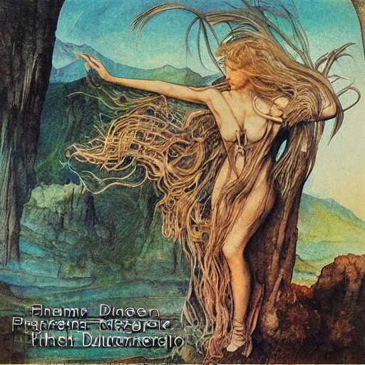 Prompt: 1 9 7 0 s orchestral music album art by alan lee and albrecht durer