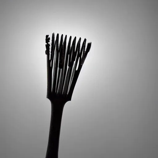 Image similar to medieval toothbrush, dramatic light, reflective, clear, museum exposition