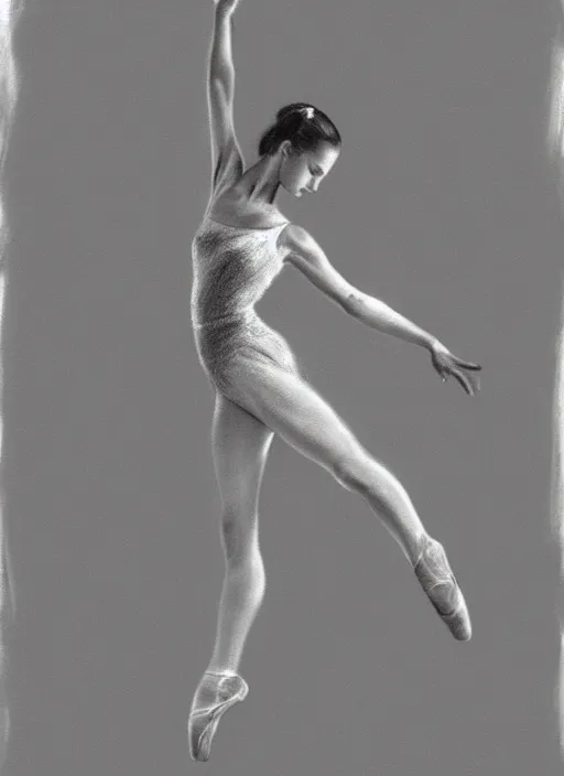 Image similar to gorgeous graceful graphite gesture drawing of a ballerina dancing through time and space, highly detailed, smooth, focus