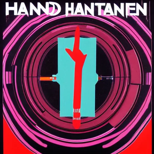 Image similar to album cover for a band named HAND ENTERTAINMENT SYSTEMS by peter saville and the designers republic and david carson, snes 16bit art