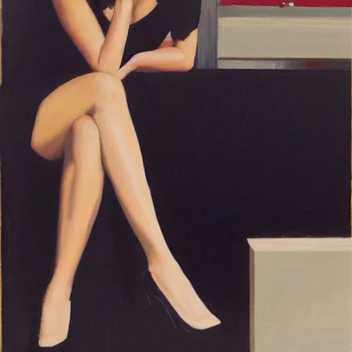 Image similar to of jack vettriano painting of lilly collins