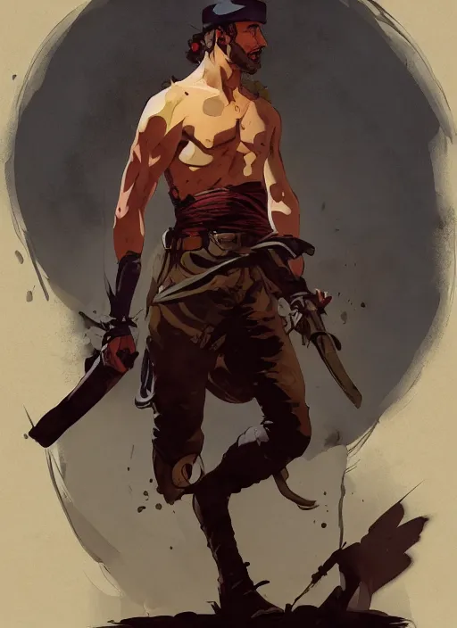 Prompt: a heavily wounded french revolutionary with a stoic look on his face and a rugged uniform, heroic, glorious, in the style of artgerm, gerald brom, atey ghailan and mike mignola, vibrant colors and hard shadows and strong rim light, plain background, comic cover art, trending on artstation