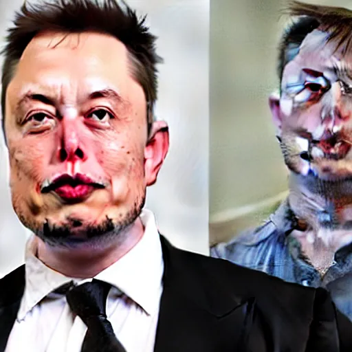 Prompt: morbidly obese elon musk with torn clothes