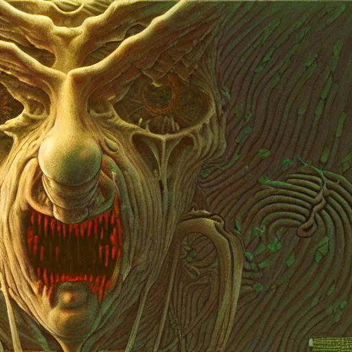 Prompt: iconic hybrid infected mushroom alien, album hyper detailed art style by Zdiszlaw Beksinski and Toshihiro Egawa and H.R. Giger and Artstation trending 8k