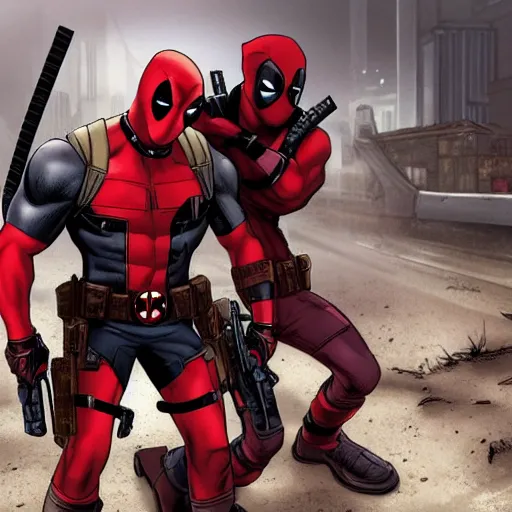 Prompt: deadpool and rocket raccoon together 4 k detailed super realistic