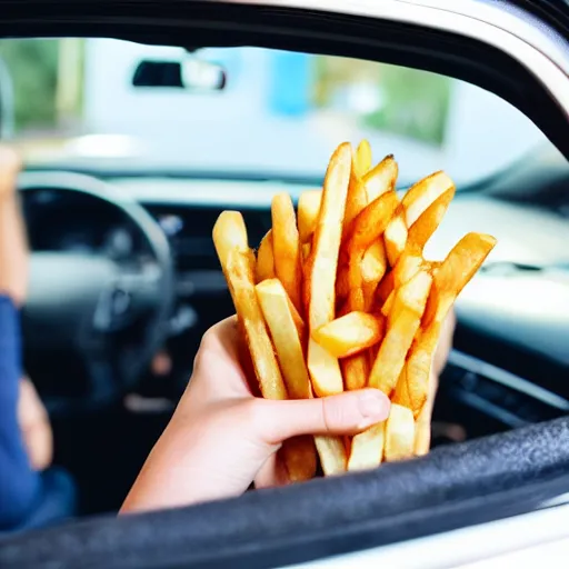 Image similar to photo of a family of fries going on a road trip