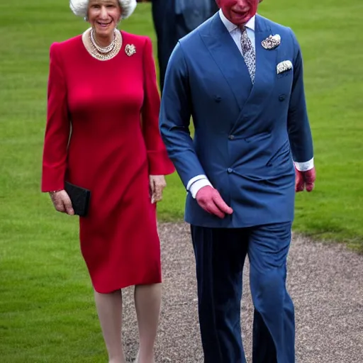 Image similar to prince charles wearing a dress