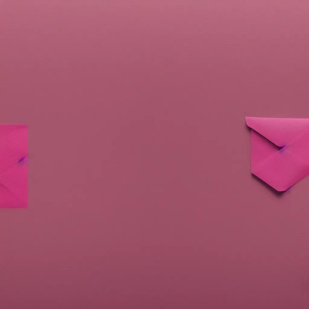 Prompt: top-down view of an envelope on top of a pink surface, 8k, high detail, photorealistic, proper shading