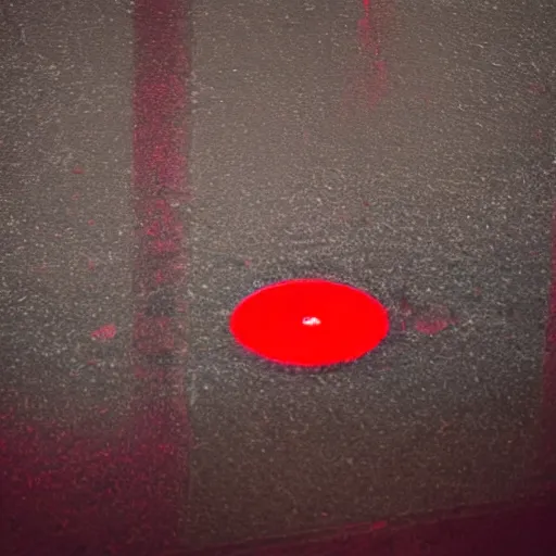 Prompt: red light from above is reflected on the floor