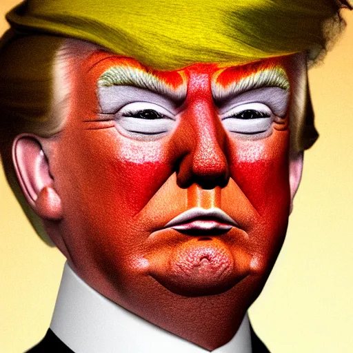 Image similar to donald trump with clown makeup, 4k