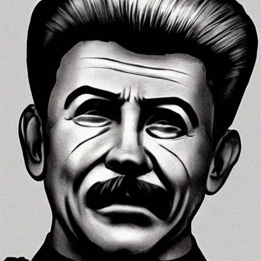 Prompt: photo of cybernetic cyborg Stalin
