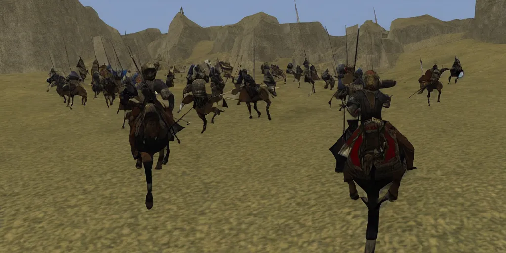 Image similar to mount and blade screenshot riding into battle