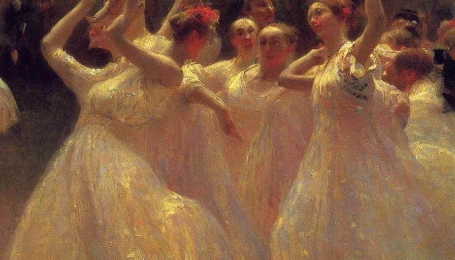 Image similar to high quality high detail painting by ilya repin, dancing woman, hd