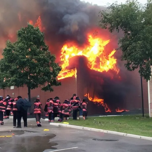 Image similar to school on fire