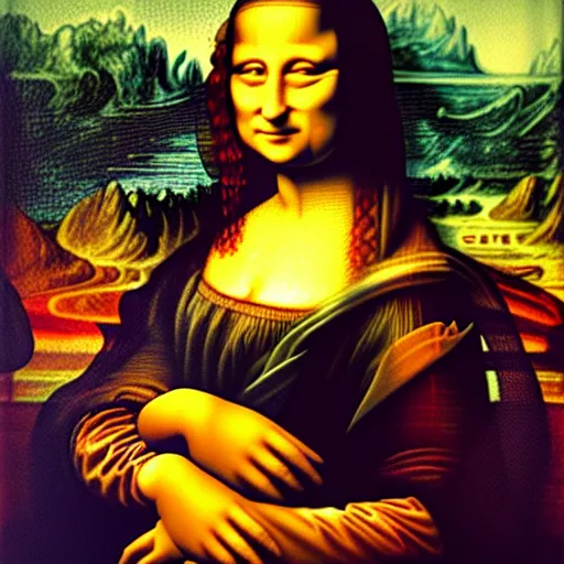 Prompt: after taking LSD, the Mona Lisa I saw was distorted