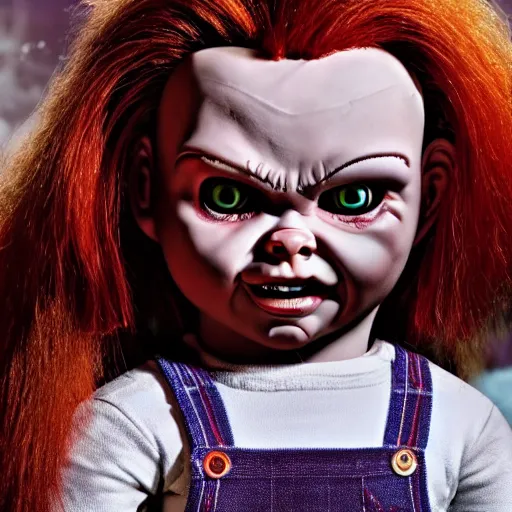 Prompt: stunning awe inspiring chucky the killer doll movie still 8 k hdr atmospheric lighting