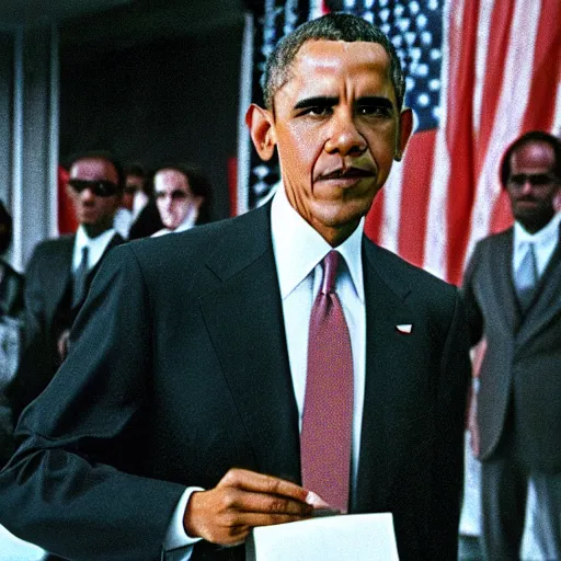 Image similar to A still of Obama giving the Kurbick stare in The Shining (1980)