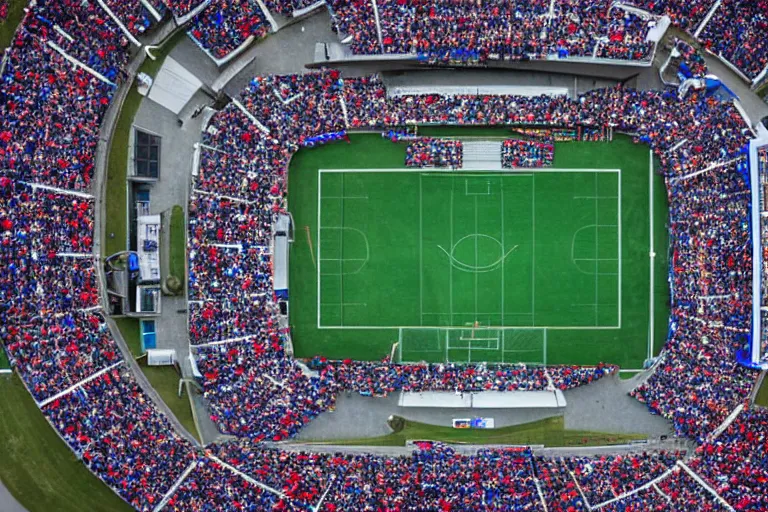 Image similar to top - down view of a modern tv show sky arena inspired by sports events, wide angle, cinematographic shot, day