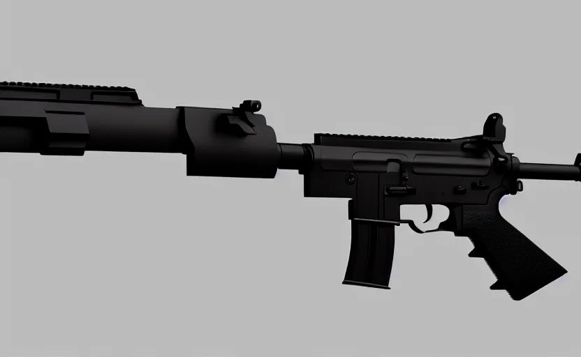 Image similar to minimalist m4 carbine inspired by Tesla, studio lighting, photorealistic, highly detailed, trending on artstation, weapon concept art, weaponry concept designs, full color