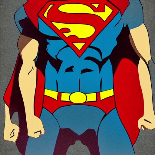 Image similar to Superman but he has crippling anxiety and is unable to be a hero today, digital art by famous artist, 4k