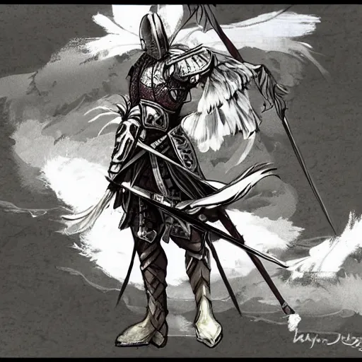 Image similar to Knight of the White Lily, concept art by Moriyama Daisuke