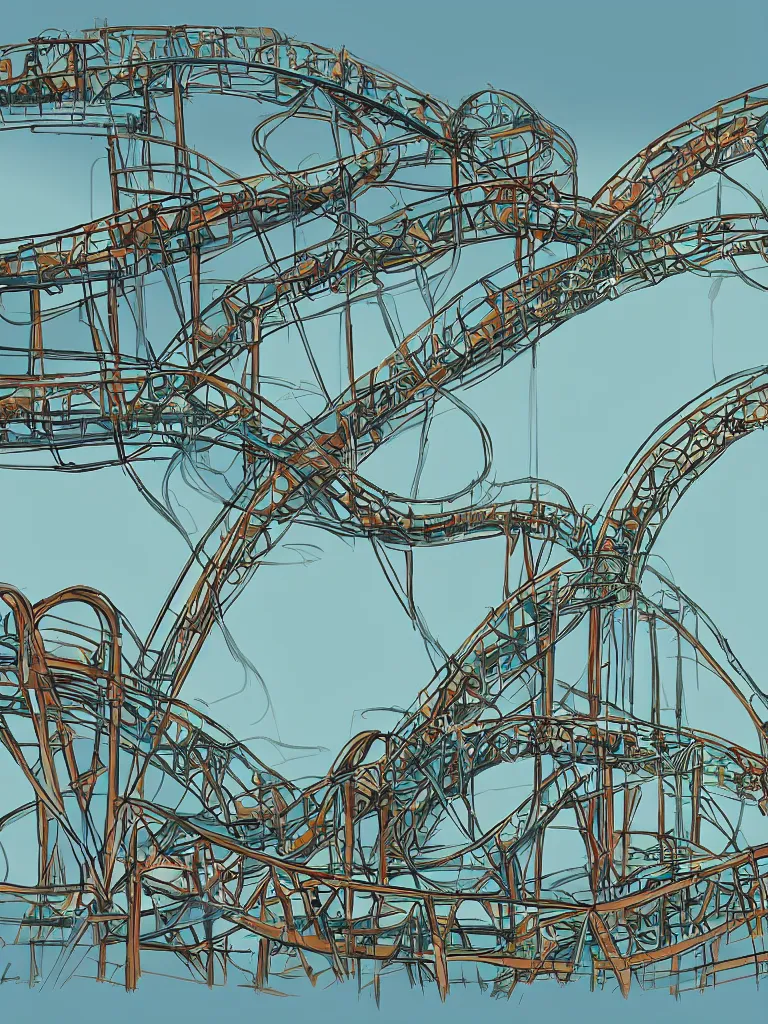 Image similar to roller coaster by disney concept artists, blunt borders, rule of thirds