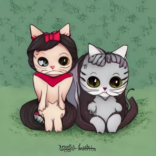 Image similar to kitten vampire and fairy kitten on a date