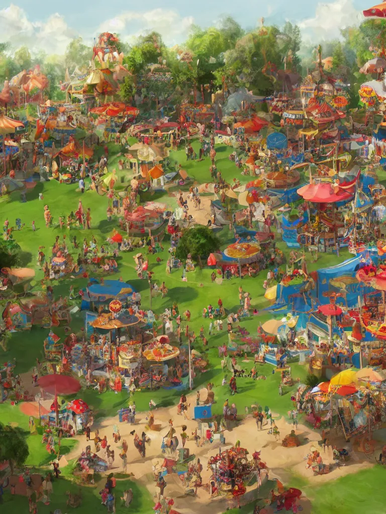 Image similar to summer fair by disney concept artists, blunt borders, rule of thirds