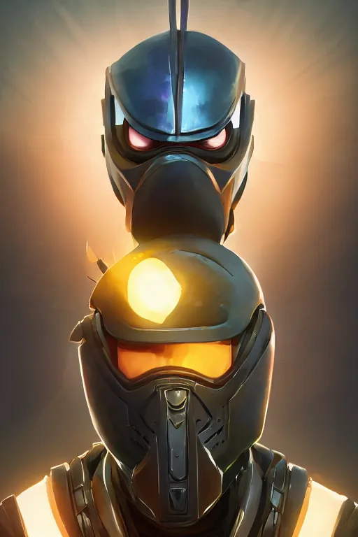 Image similar to epic mask helmet robot ninja portrait stylized as fornite style game design fanart by concept artist gervasio canda, behance hd by jesper ejsing, by rhads, makoto shinkai and lois van baarle, ilya kuvshinov, rossdraws global illumination radiating a glowing aura global illumination ray tracing hdr render in unreal engine 5