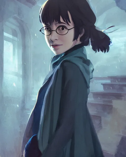 Image similar to a girl from harry potter, full shot, atmospheric lighting, detailed face, by makoto shinkai, stanley artger m lau, wlop, rossdraws, james jean, andrei riabovitchev, marc simonetti, krenz c