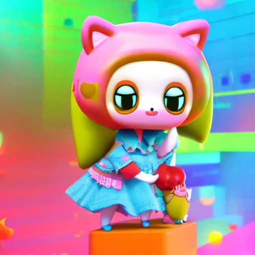 Prompt: 3 d cute doja cat avatar, sanrio style, fun video game platformer, octane render, bright colors 8 k