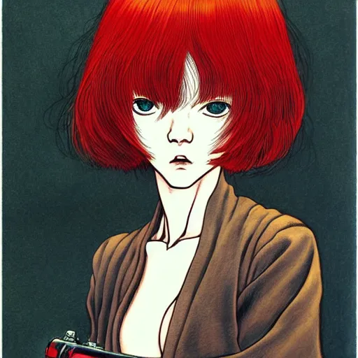 Image similar to prompt : portrait of rogue painted in miyazaki color style drawn by katsuhiro otomo and takato yamamoto, inspired by fables, china doll face, smooth face feature, intricate oil painting, high detail, sharp high detail, manga and anime 2 0 0 0