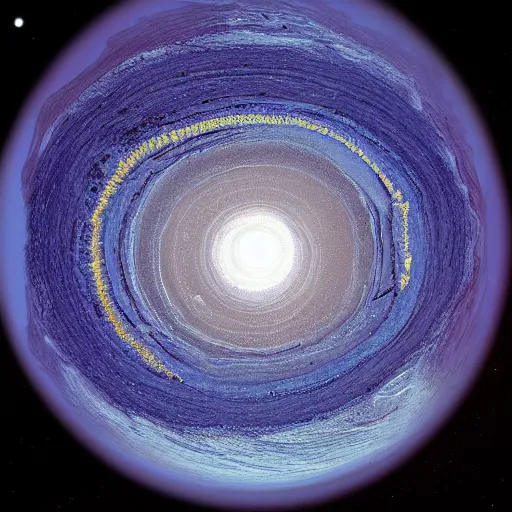 Prompt: blue planet with yellow rings