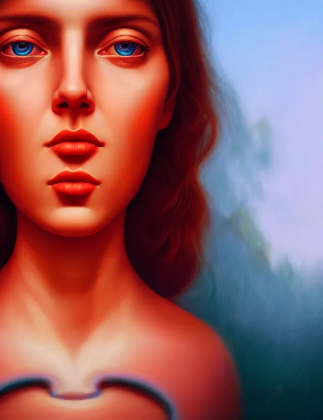 Prompt: blurred background. close-up portrait of a goddess in crown, by Alex Gross, Afarin Sajedi and Alena Aenami. unreal engine